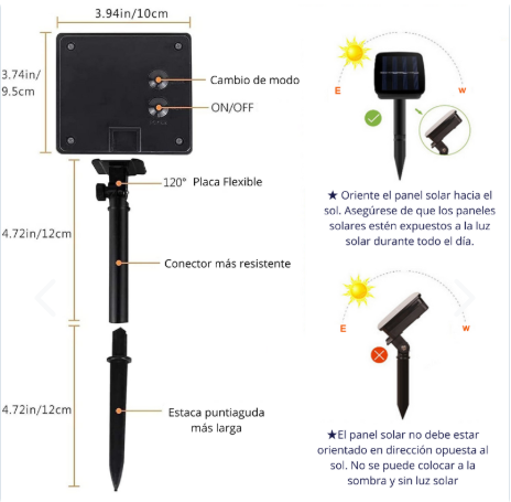 Luz Led solar 20 Mts