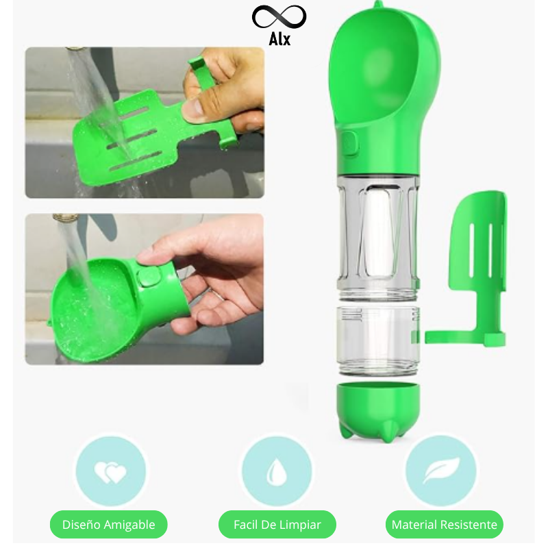 Botella Multifuncional Dispensadora 3 En 1 Para Mascota