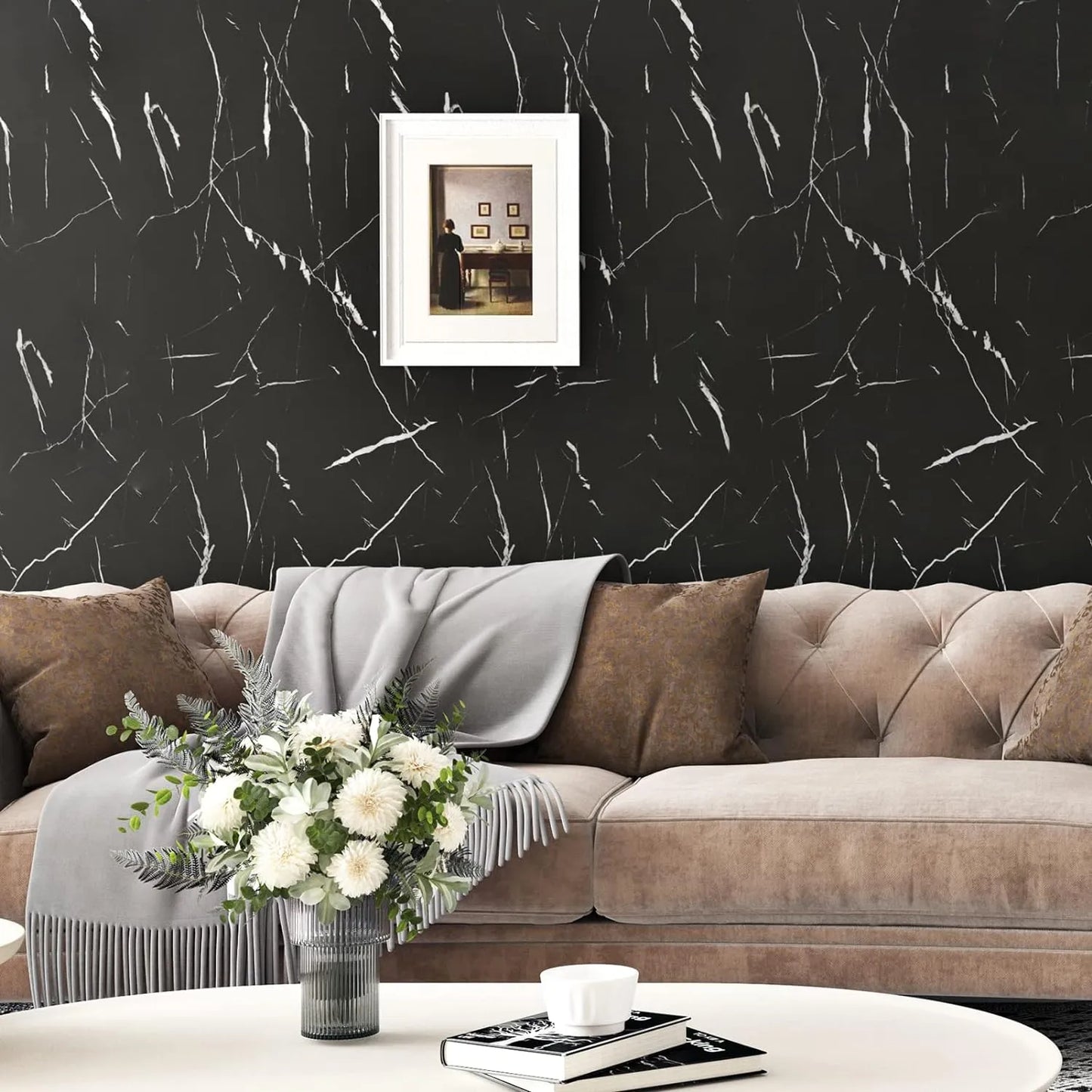 Adhesivo Mármol Negro 60x200cm